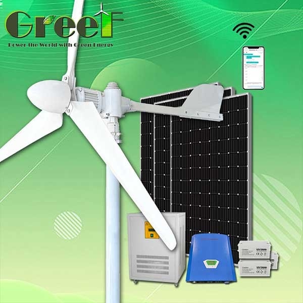 2KW 3KW Einfache Installation Horizontalachsen-Windkraftanlage mit Off-Grid-On-Grid-System