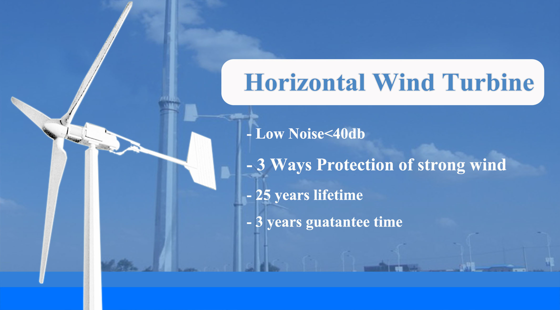 Aktives Wassersystem IP54 Schutz Horizontale Achsen-Windgenerator für die Energieerzeugung mit geringer Wartung