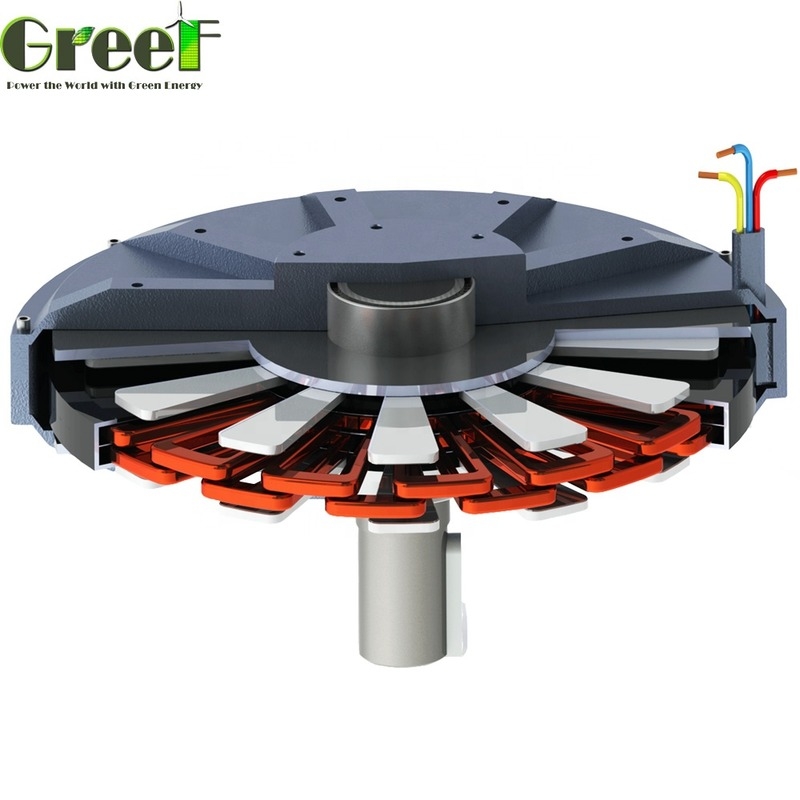Scheiben-Dauermagnetgenerator 2kw Coreless 3 Phasen-Elektrizitätserzeugung