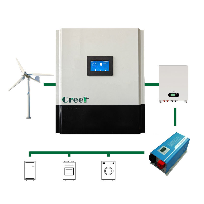 LCD-Anzeige Off-Grid-Steuergerät für Windkraftanlagen oder PMG-Systeme mit Nennstrom 100A/200A/80A/150A und Umgebungstemperatur -25°C-50°C
