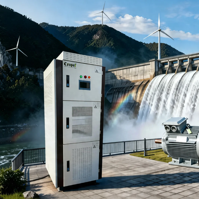 Hybridkonverter mit Wassertor-Motorsteuerung, PWM-Dump-Load-Schutz und LCD-Touchscreen für Wasserkraftprojekte