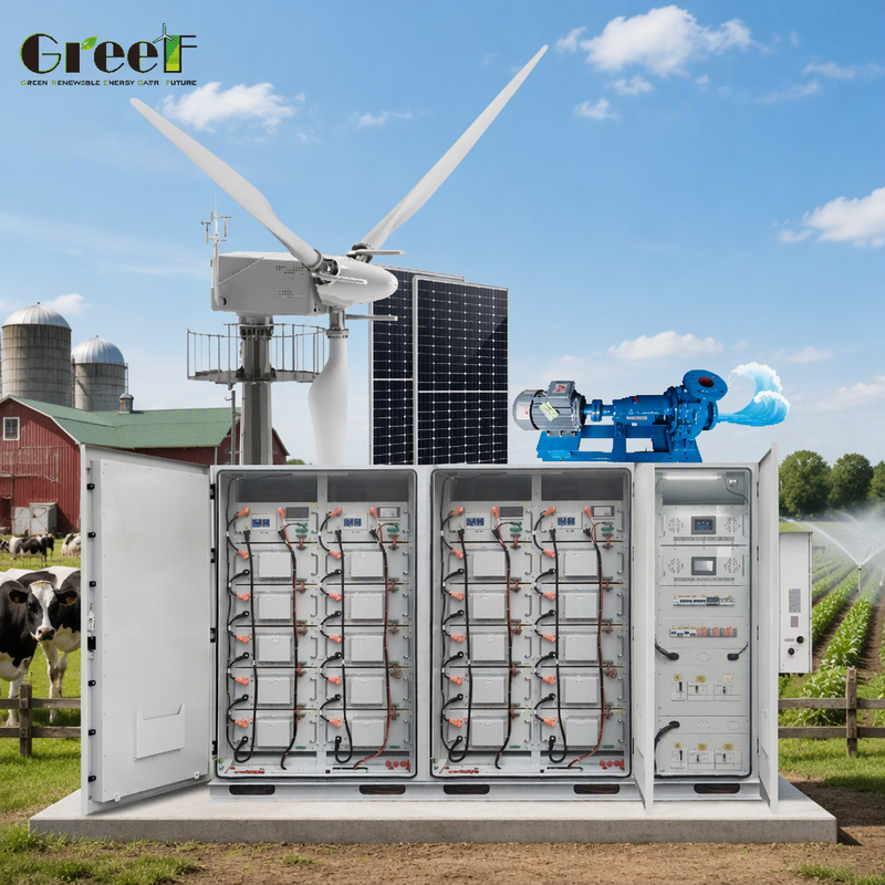 100-3000 kW Hybrid-Solarsystem mit Wind-Tracker-Controller und 98,3% Inverter-Effizienz für Wind-Solar-Hybrid-System