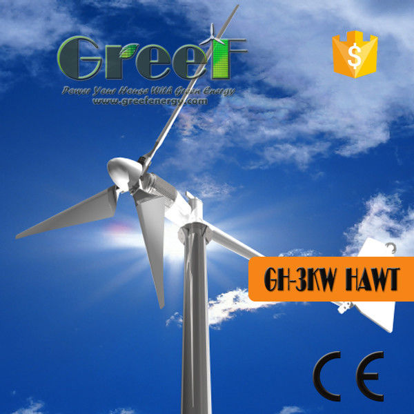 2KW 3KW Einfache Installation Horizontalachsen-Windkraftanlage mit Off-Grid-On-Grid-System