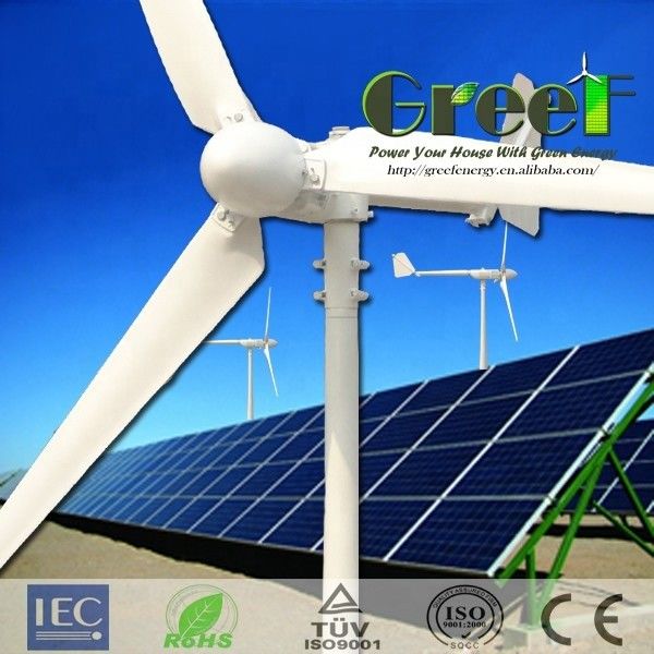 2KW On Grid Energy Kompletter Windgenerator mit horizontaler Achse, hergestellt in China